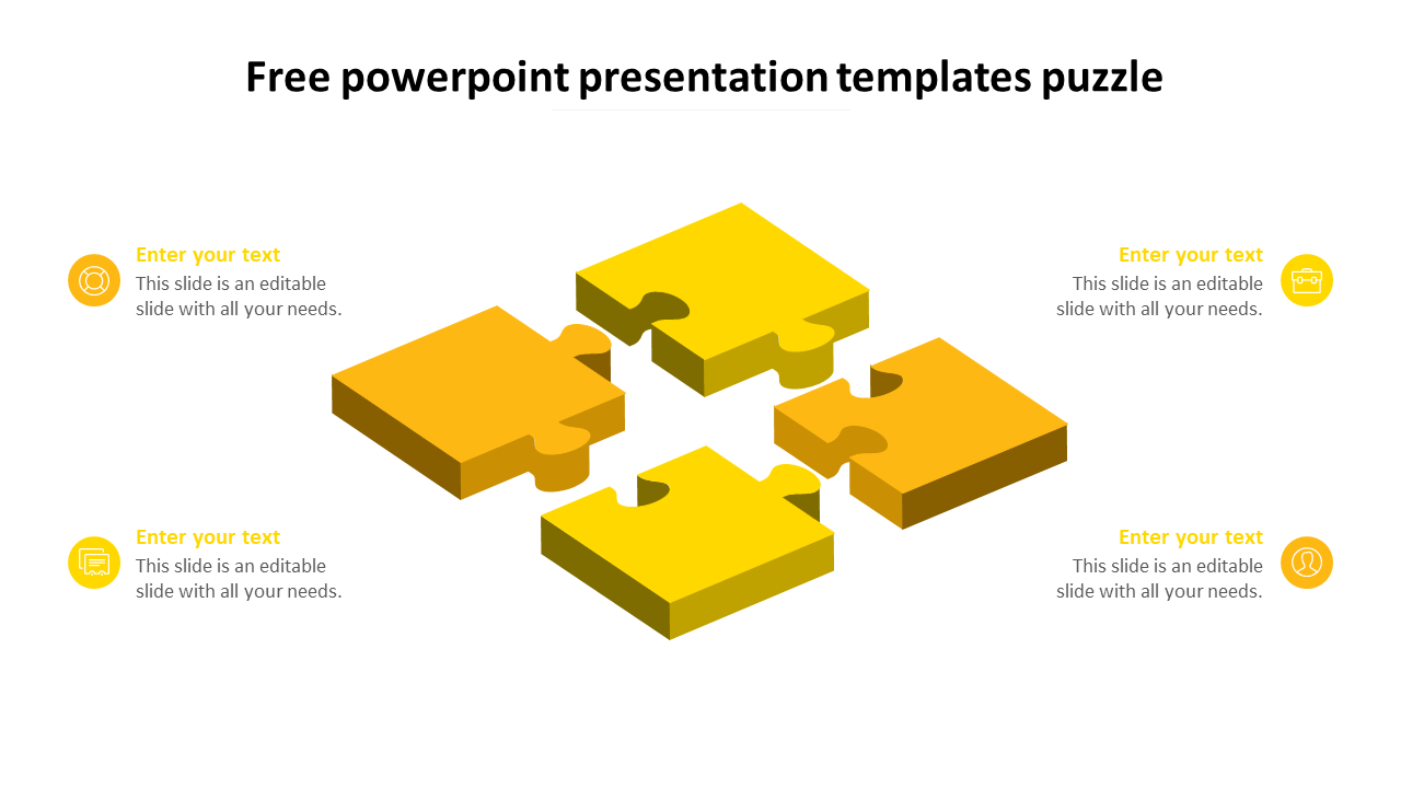 free powerpoint presentation templates puzzle-yellow